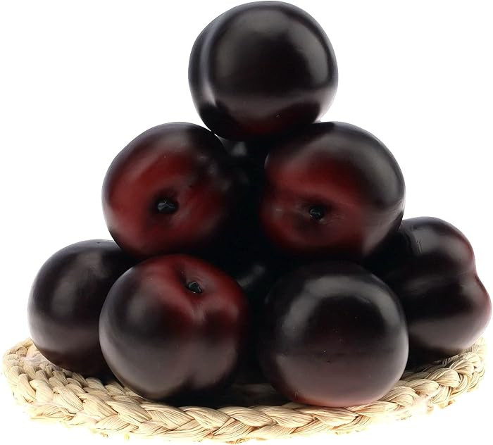 Gresorth 8 Pcs Artificial Brin Plum Fake Fruit Decoration Realistic Plums | Amazon (US)