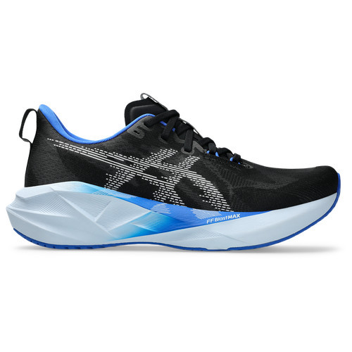 ASICS Mens ASICS® Novablast 5 - Mens Running Shoes Black/White/Blue Size 8.0 | Champs Sports