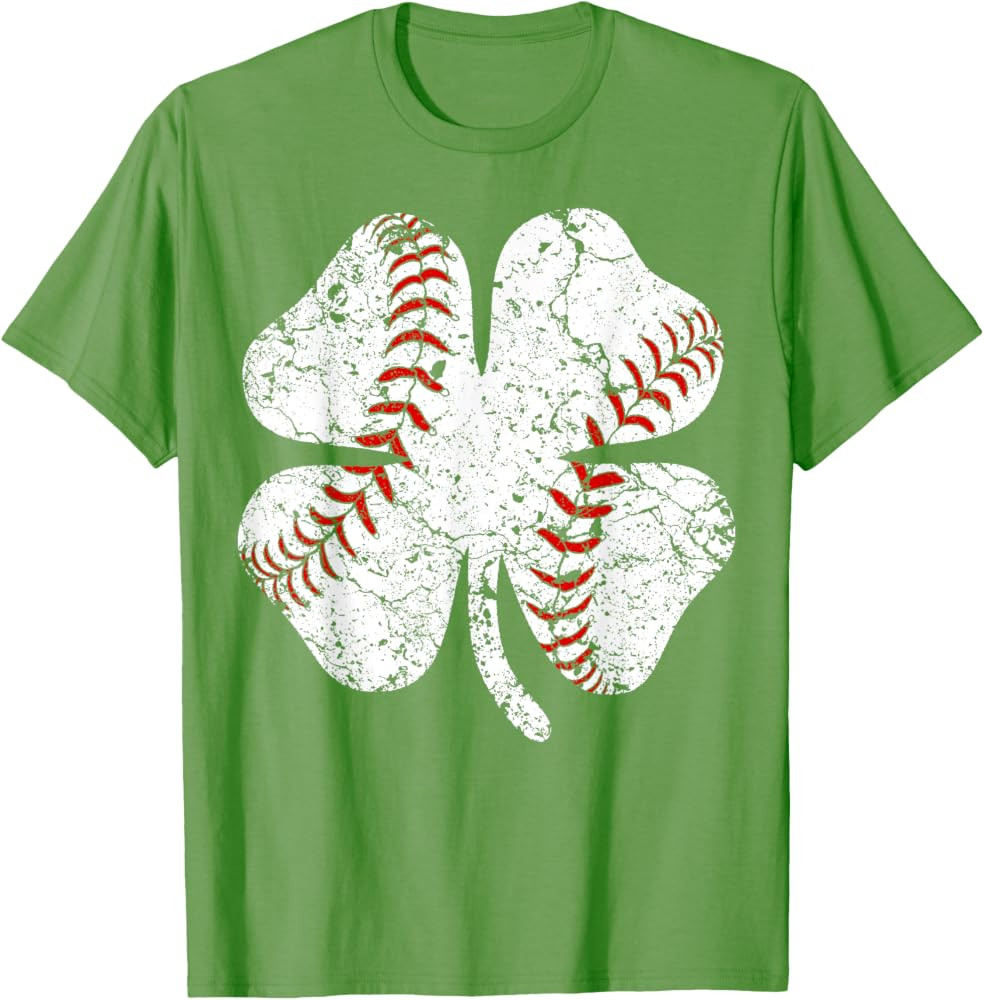 Baseball St Patricks Day Boys Girls Men Women Shamrock Green T-Shirt | Amazon (US)