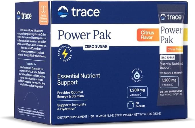Trace Minerals Power Pak Multivitamin and Multimineral Packets - Electrolyte Support - 1200 mg Vi... | Amazon (US)