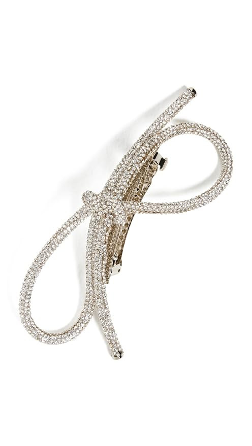 LELET NY Women's Crystal Bow Barrette, Rhodium, Silver, Clear, 1 Count | Amazon (US)