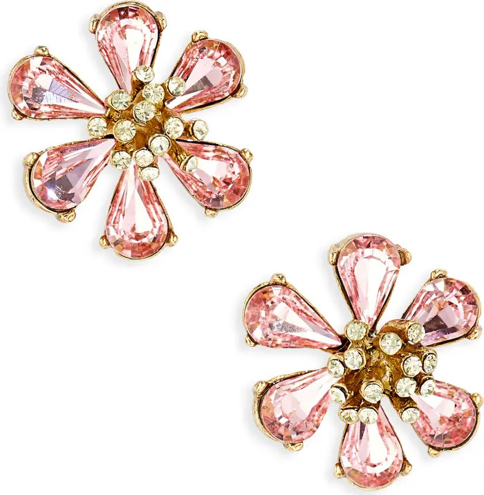 Oscar de la Renta Crystal Flower Button Earrings | Nordstrom | Nordstrom