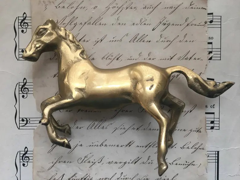 Vintage Brass Horse Figure - Etsy | Etsy (US)
