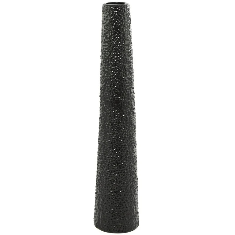 DecMode 39" Tall Black Ceramic Vase with Bubble Texture | Walmart (US)