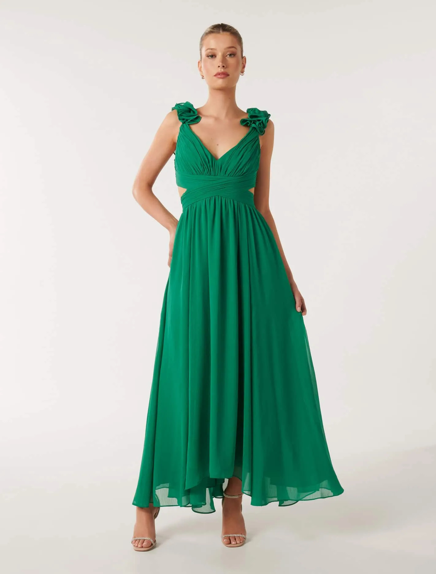 Selena Ruffle-Shoulder Maxi Dress | Forever New (UK & IE)