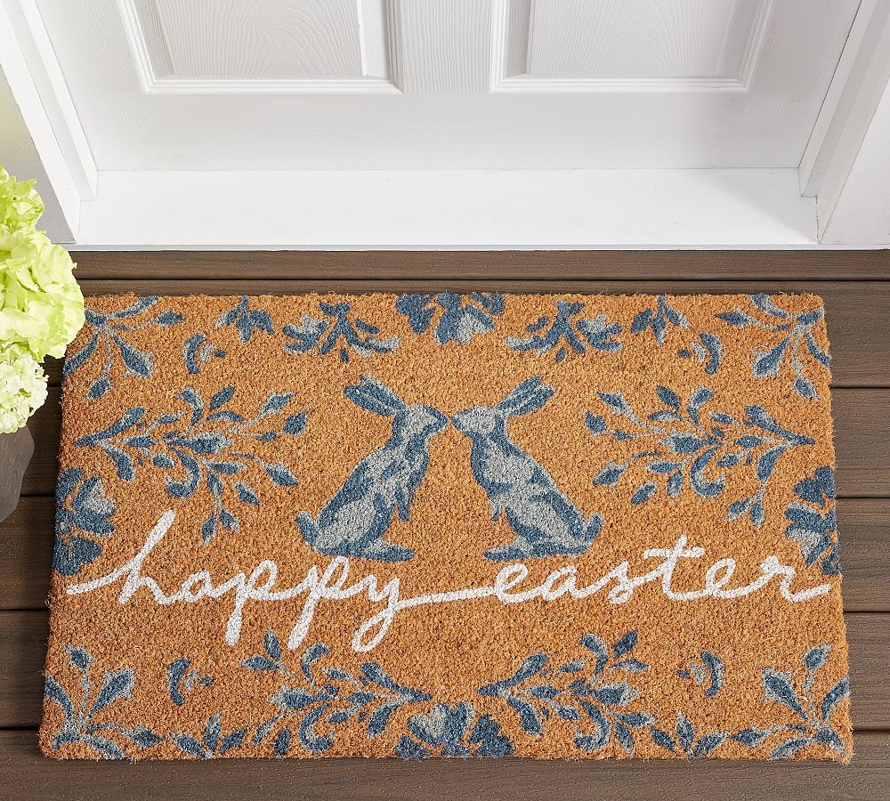 Chambray Easter Bunny Doormat | Pottery Barn (US)