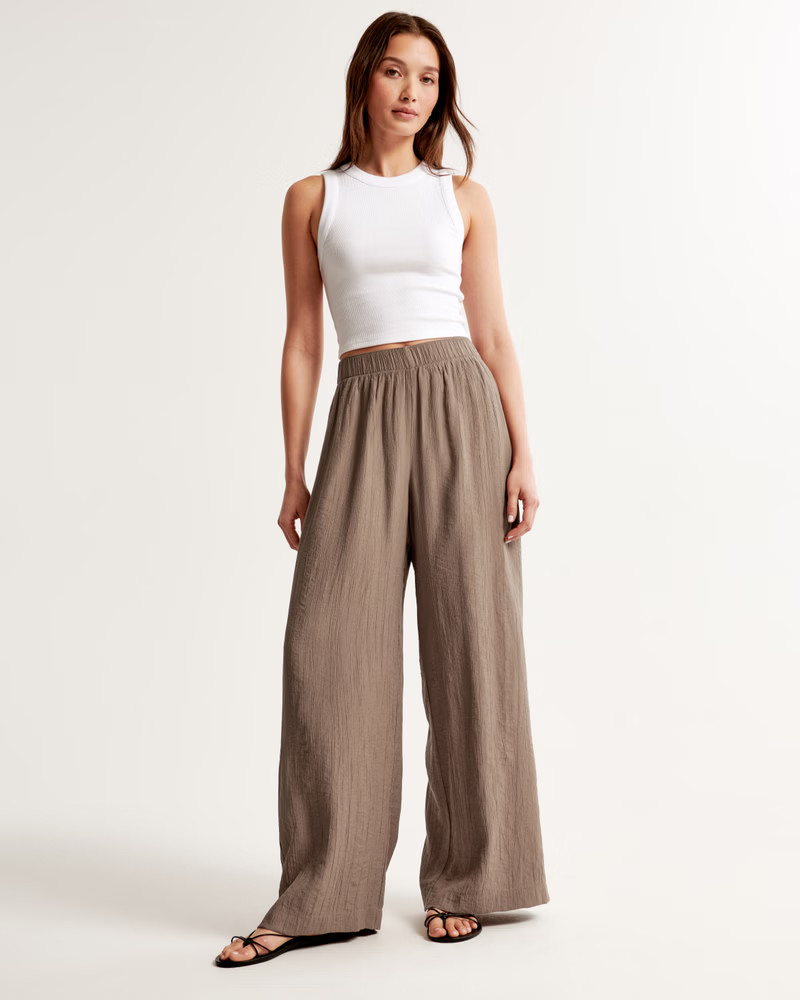 Women's Crinkle Textured Pull-On Pant | Women's Clearance | Abercrombie.com | Abercrombie & Fitch (US)