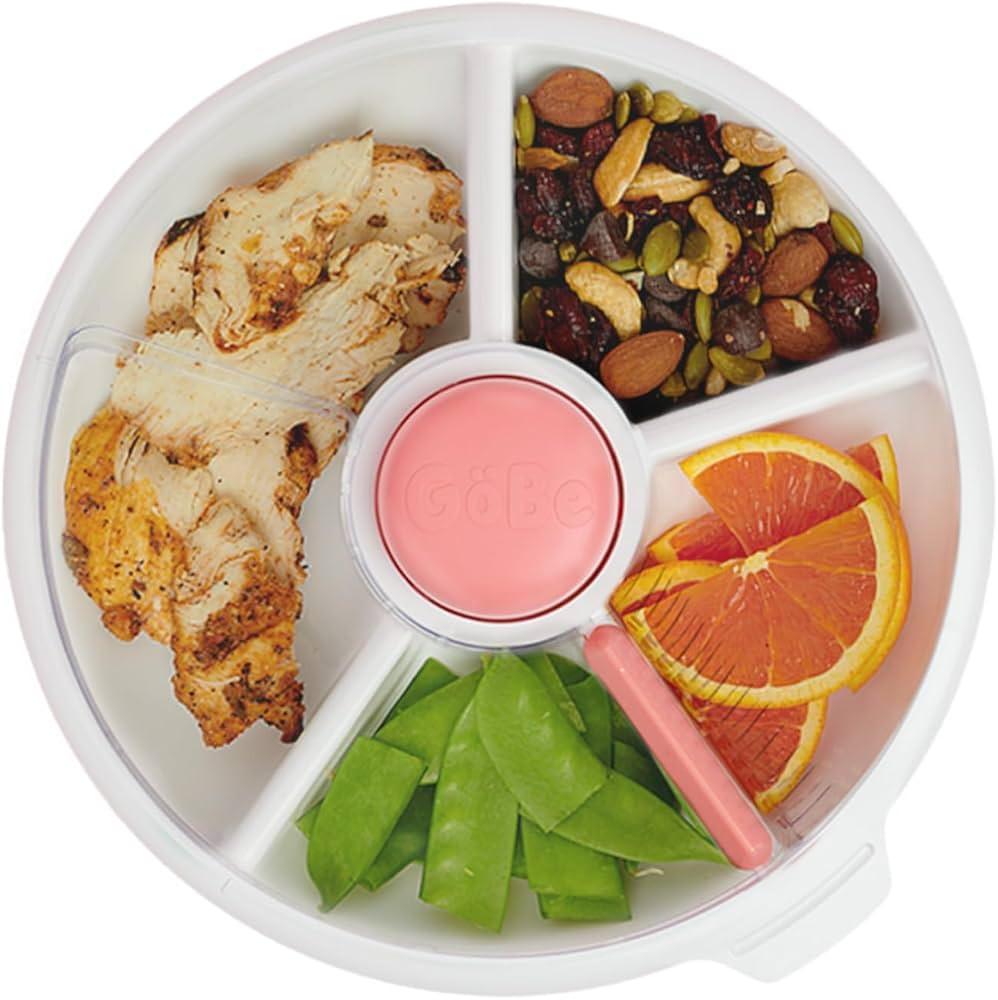 GoBe Kids Large Snack Spinner - Reusable Snack Container with 4 Compartment Dispenser and Lid | B... | Amazon (US)