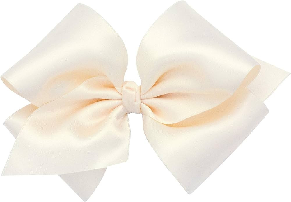 Wee Ones Girls' Classic French Satin Hair Bow on a WeeStay Clip with a Knot Wrap Center, Small Ki... | Amazon (US)
