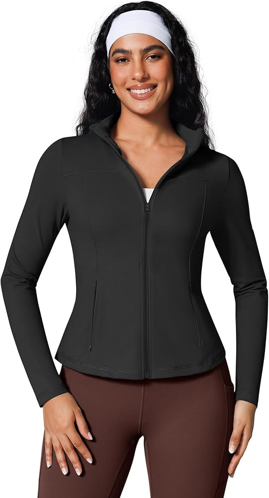 BRXL Women's Workout Jackets Zip Up Track Jacket Slim Fit Athletic Yoga Jackets with Pockets No T... | Amazon (US)