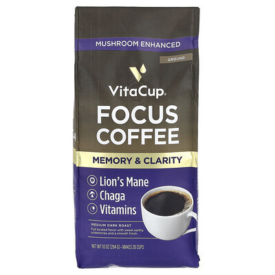 VitaCup, Focus Coffee, Ground, Medium Dark Roast, 10 oz (284 g) | iHerb