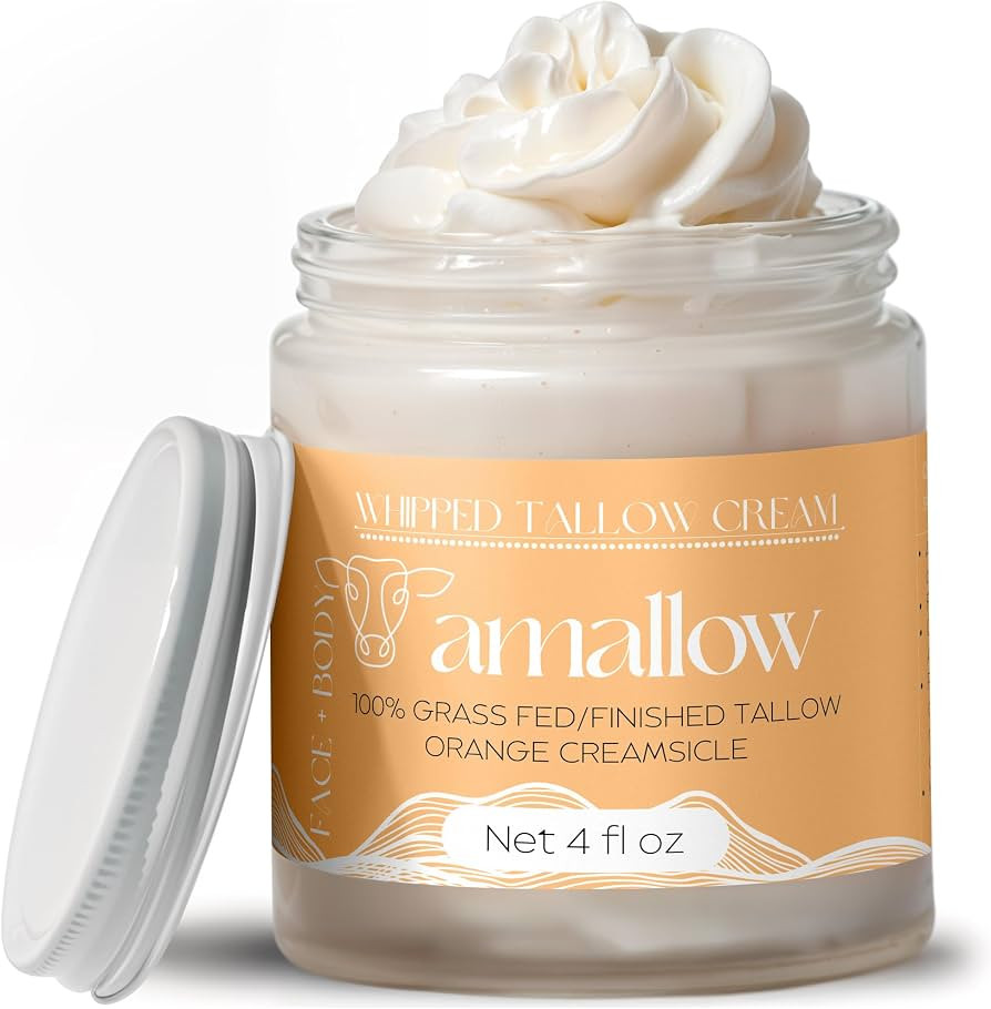 100% Grass Fed Beef Tallow for Skin Care - Face + Body - Whipped Moisturizer - Natural Lotion, 4 ... | Amazon (US)