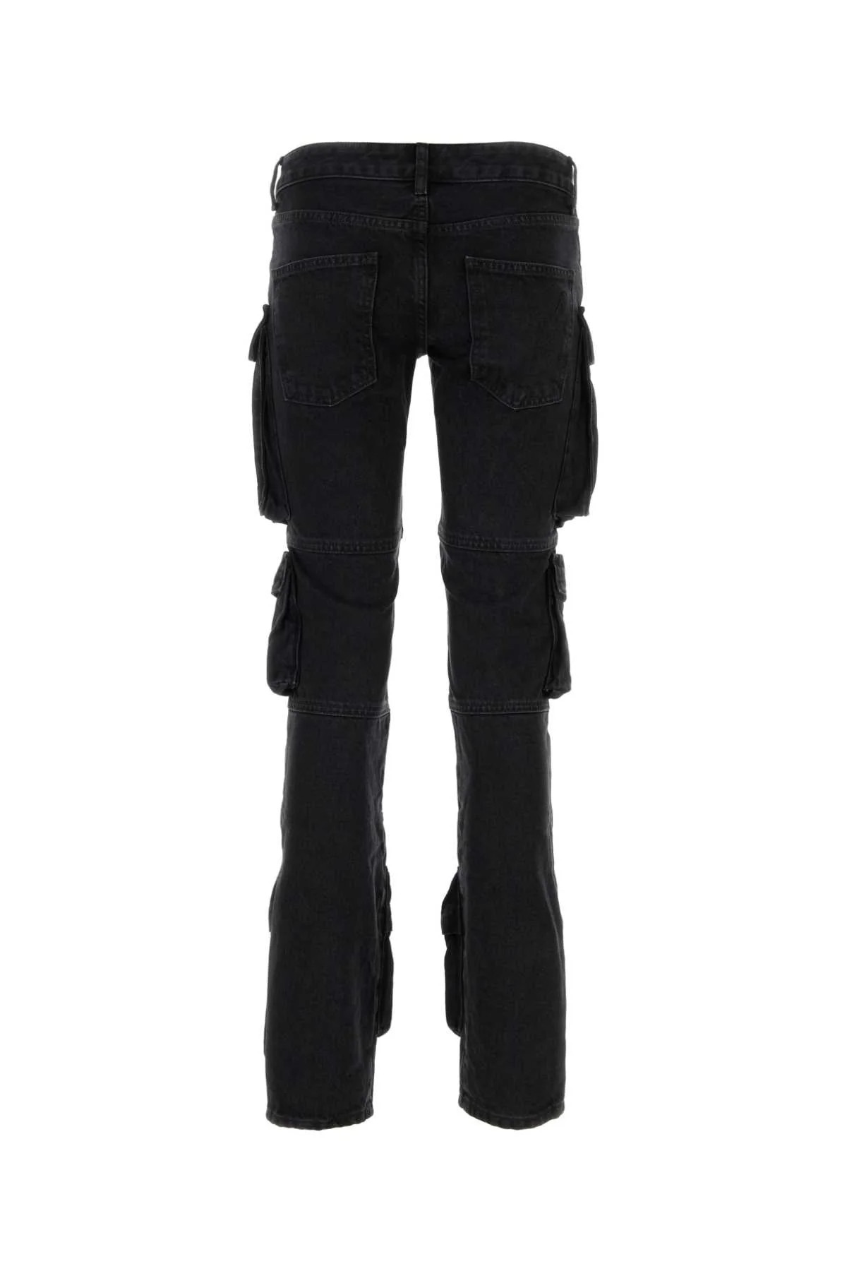 The Attico Multi-Pocket Denim Cargo Pants — Black | Italist Inc.