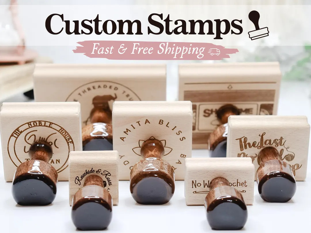 LARGE CUSTOM STAMPS, Small Custom Logo Stamp, Personalized Small Business Packaging Stamps, Self ... | Etsy (US)