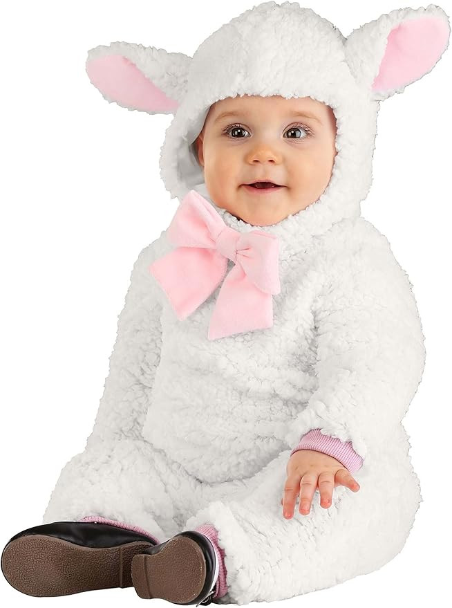 Little Lamb Infant Costume - Faux Shearling Jumpsuit with Soft Tail and Ears | Amazon (US)