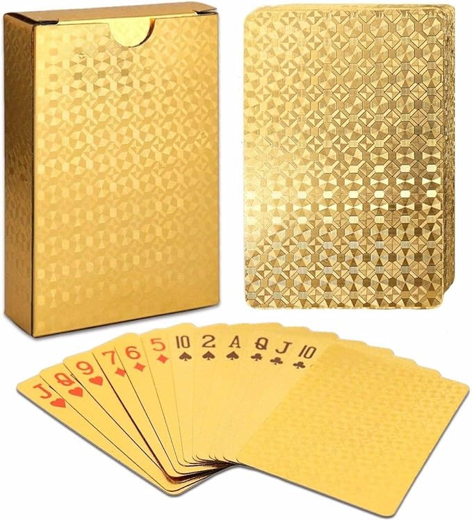 EAY Gold Waterproof Playing Cards - Poker Deck for Parties and Games | Amazon (US)