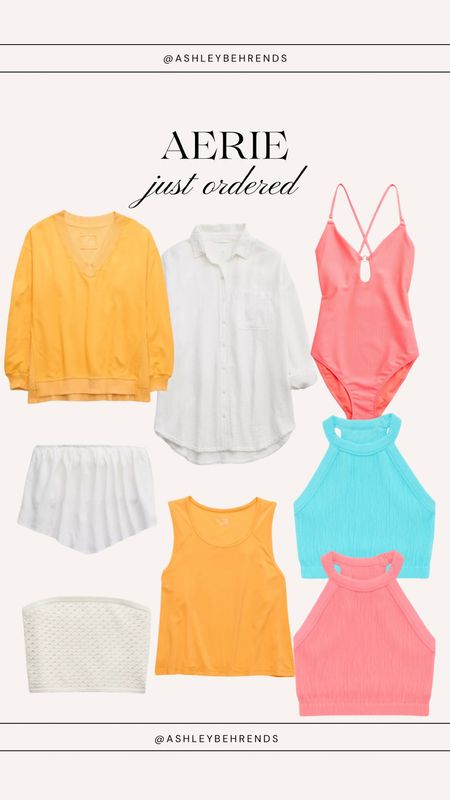 Aerie finds for Spring + Summer ☀️ Just ordered. Sweater, coverup, one piece swimsuit, tube top, crop top, tank top, button up, workout top 

#LTKfindsunder50 #LTKSeasonal #LTKstyletip