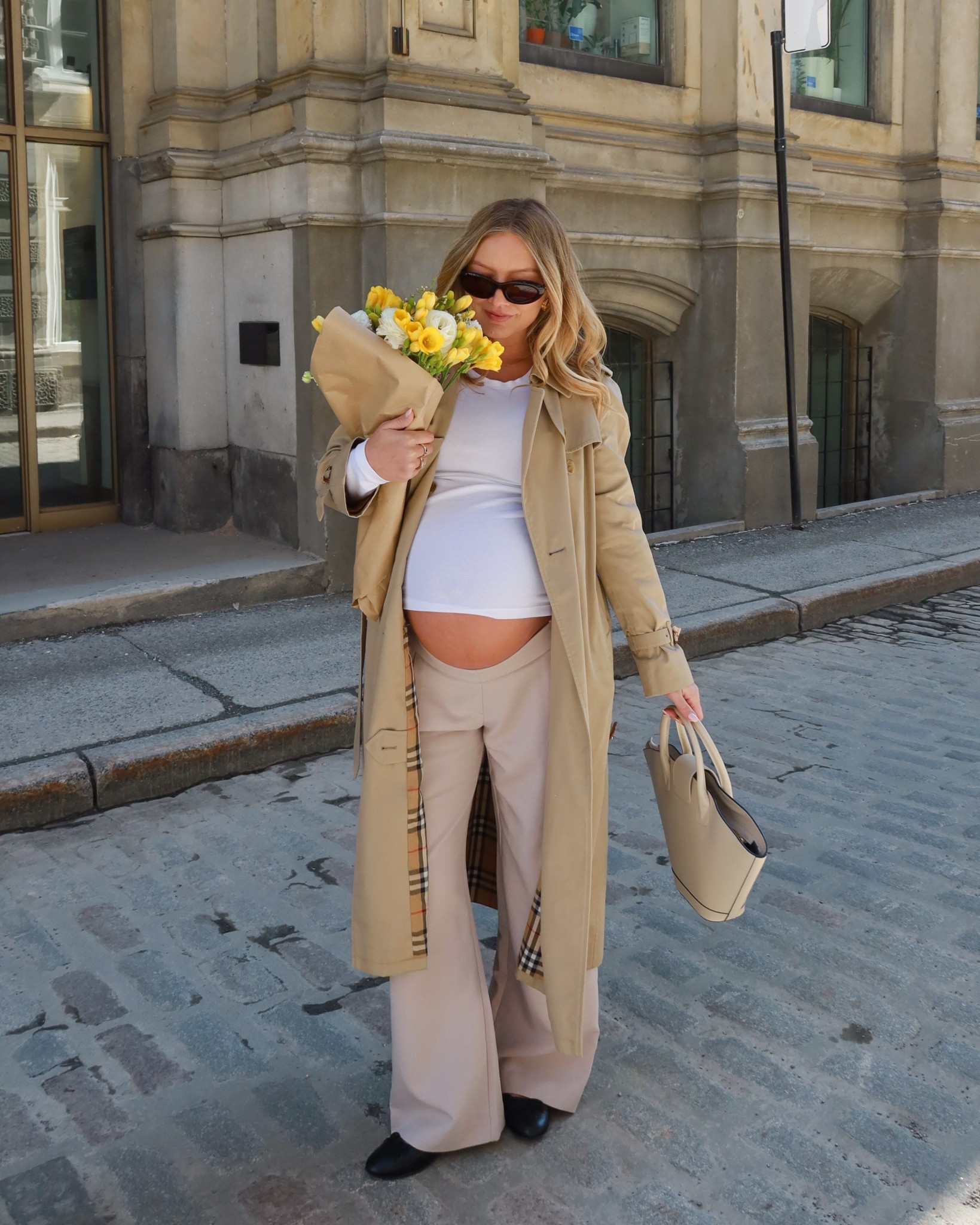 these maternity dress pants have been a go-to for me to reach for during my whole pregnancy, they are so so comfy! I just tuck the belly band in because I don’t love the look of it! wearing size 28, my normal pre pregnancy size at Abercrombie would be 26! wearing size small in top (super stretchy!)

#LTKspring #LTKstyletip #LTKmaternity