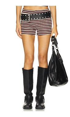 LIONESS Carrie Mini Short in Wine Stripe from Revolve.com | Revolve Clothing (Global)