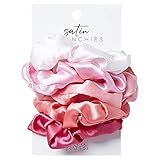 Tickled Pink Women's Scrunchie Set of 5, Satin Pinks, One Size | Amazon (US)