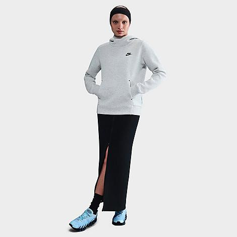Nike Women's Sportswear Tech Fleece Hoodie in Light Grey/Heather/Black Size: XS | Finish Line (US)