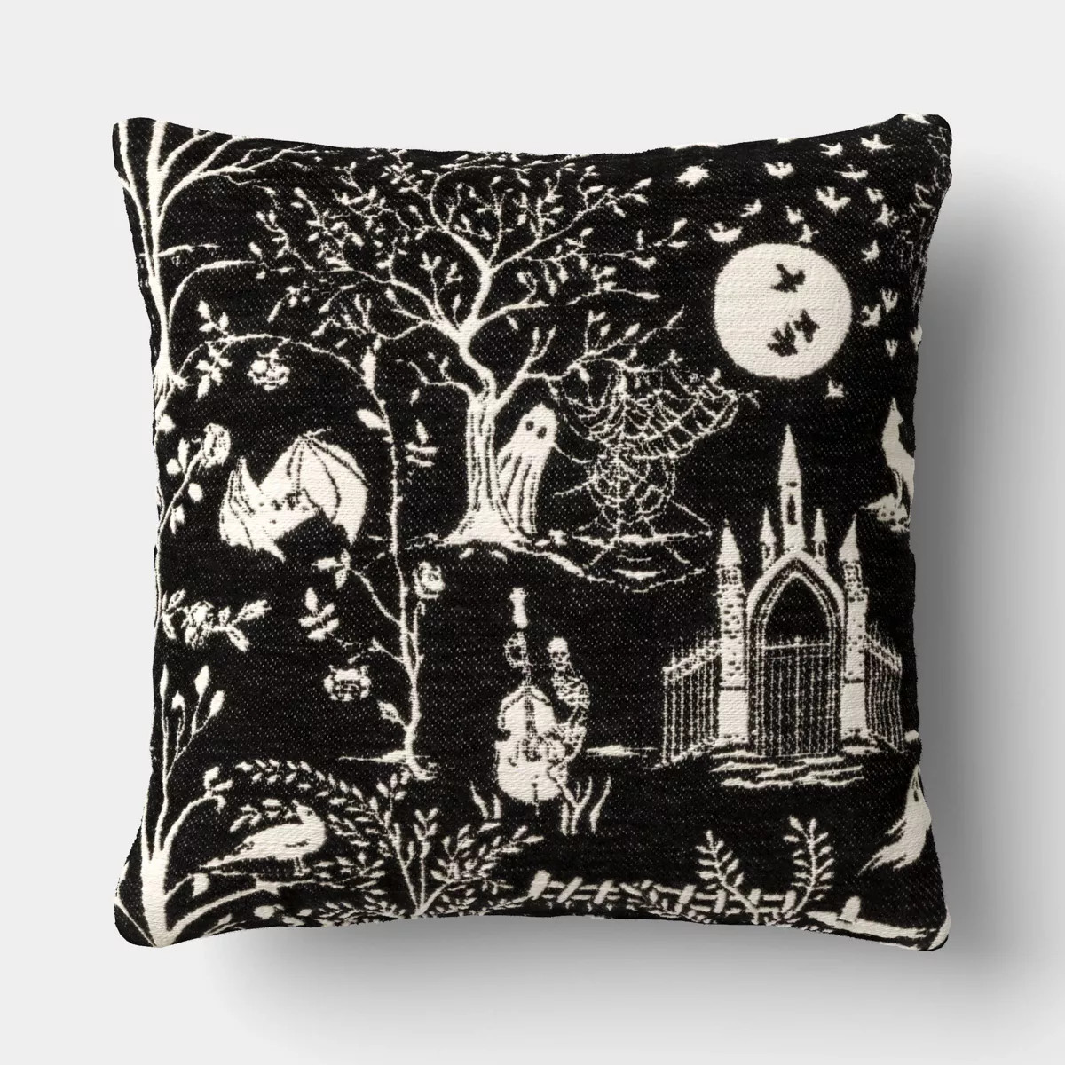 Square Halloween Pillow black/ivory - Threshold\u2122 | Target