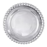 MARIPOSA Beaded Handcrafted Wine Coaster, One Size (Pack of 1), Silver | Amazon (US)