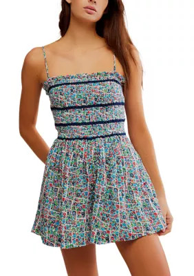Free People Women's Bali Checked Out Printed Romper, Small | Belk