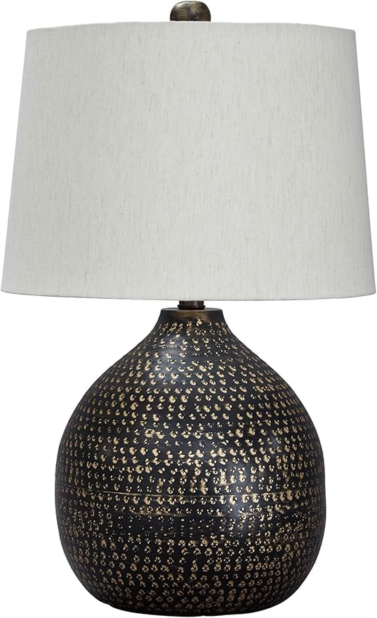 Signature Design by Ashley Maire Contemporary 25" Metal Table Lamp, Black & Gold Finish | Amazon (US)