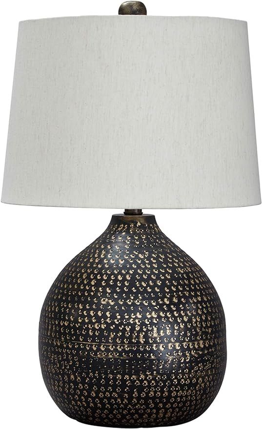Signature Design by Ashley Maire Contemporary Metal Table Lamp, Black & Gold Finish | Amazon (US)