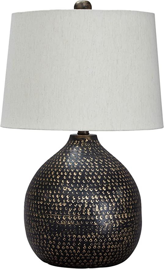 Signature Design by Ashley Malthace Metal Accent Table Lamp, Patina Aluminum Blue | Amazon (US)