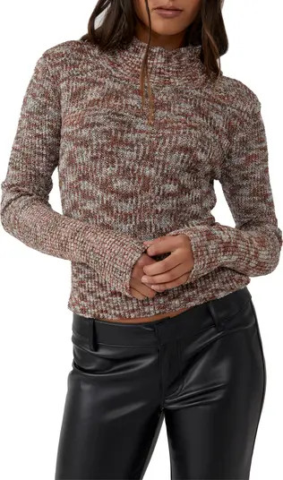 Free People Blair Space Dye Mock Neck Sweater | Nordstrom | Nordstrom