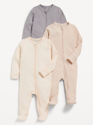 2-Way-Zip Sleep & Play Footed One-Piece 3-Pack for Baby | Old Navy (US)