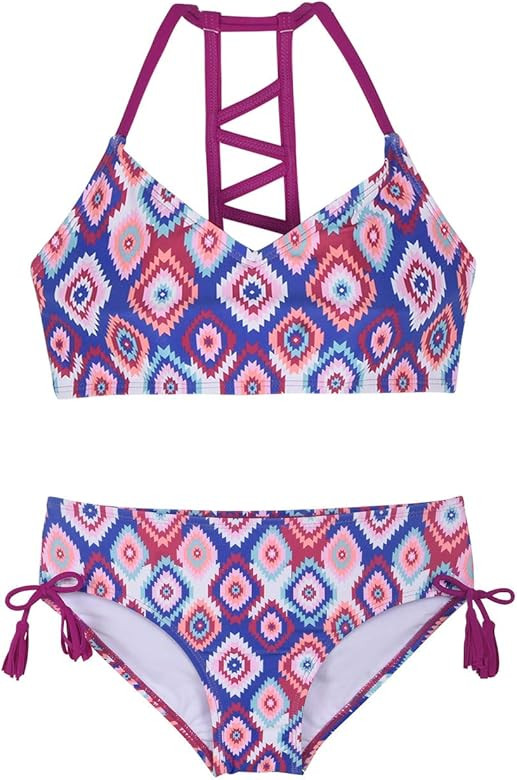 Firpearl Girls Swimsuits Halter Bikini Two Piece Bathing Suit Kids Bikini | Amazon (US)