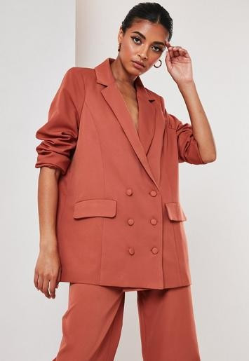 Rust Co Ord Oversized Masculine Blazer | Missguided (US & CA)