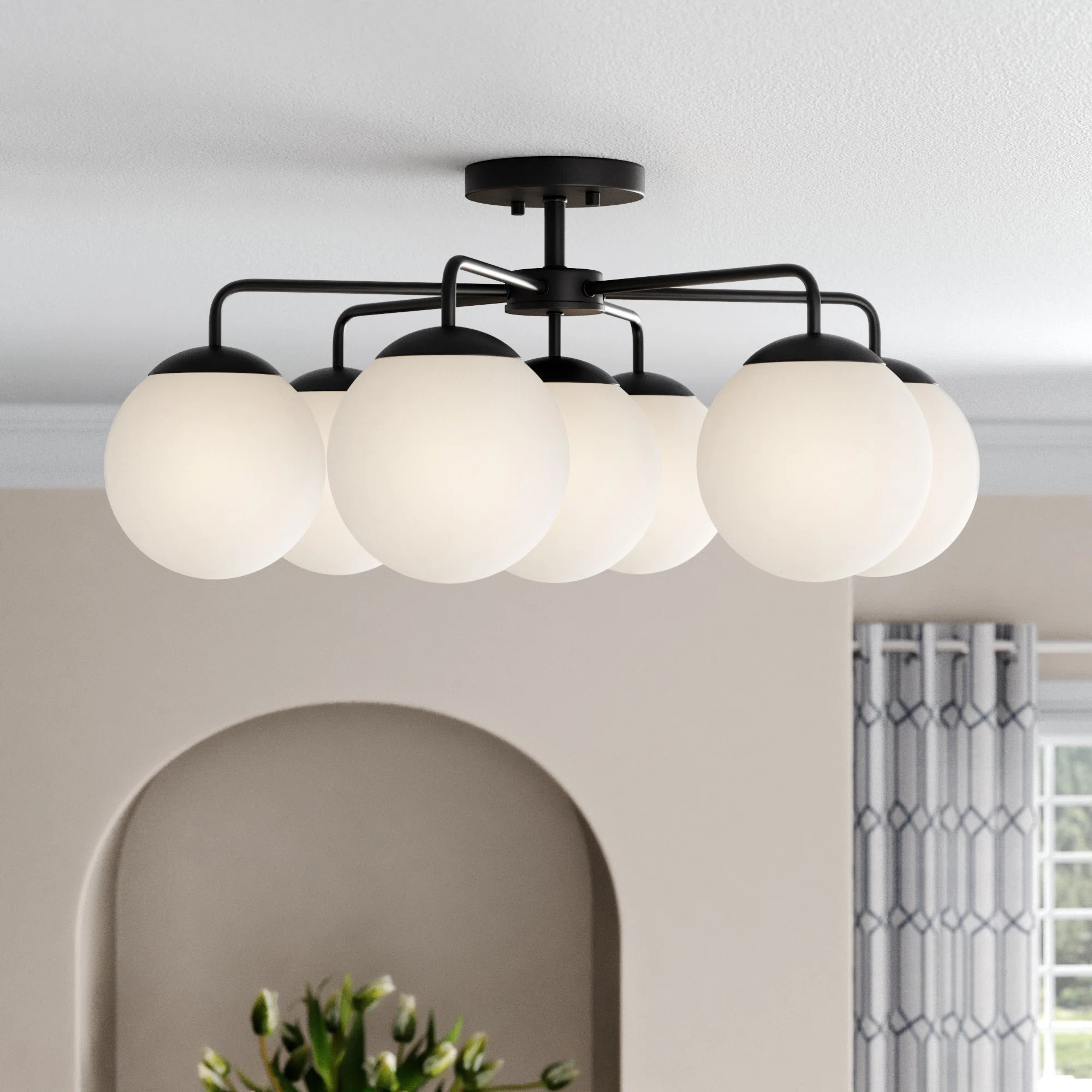Barden Glass Semi Flush Mount | Wayfair North America