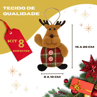 Kit Enfeites De Natal de Luxo Para Pendurar Papai Noel Boneco De Neve Personagens Natalinos Para ... | Shopee (BR)