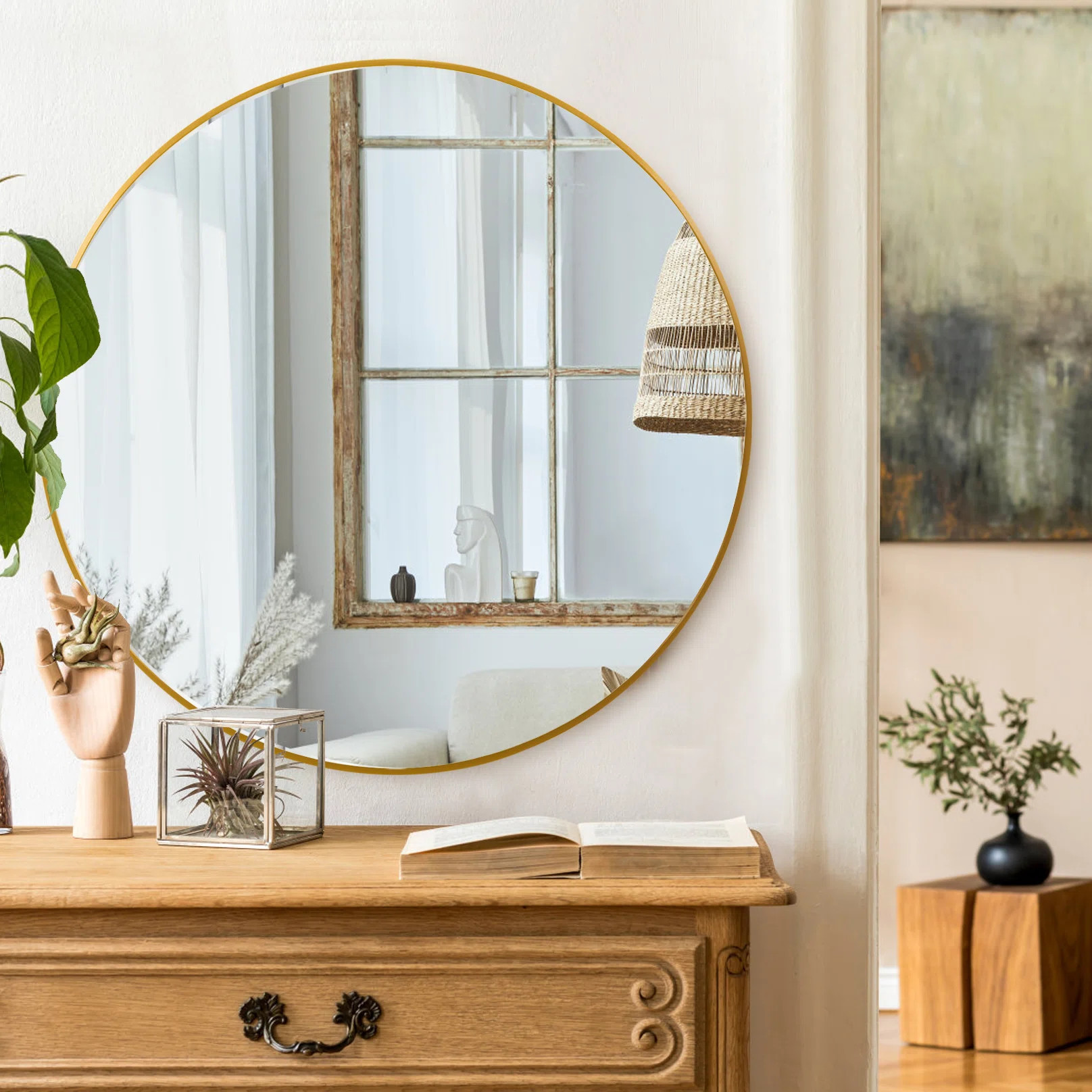 Lanaia Metal Round Wall Mirror | Wayfair North America
