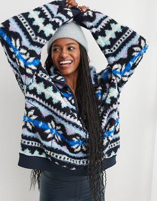 Aerie Hometown Holiday Quarter Zip Sweatshirt | Aerie