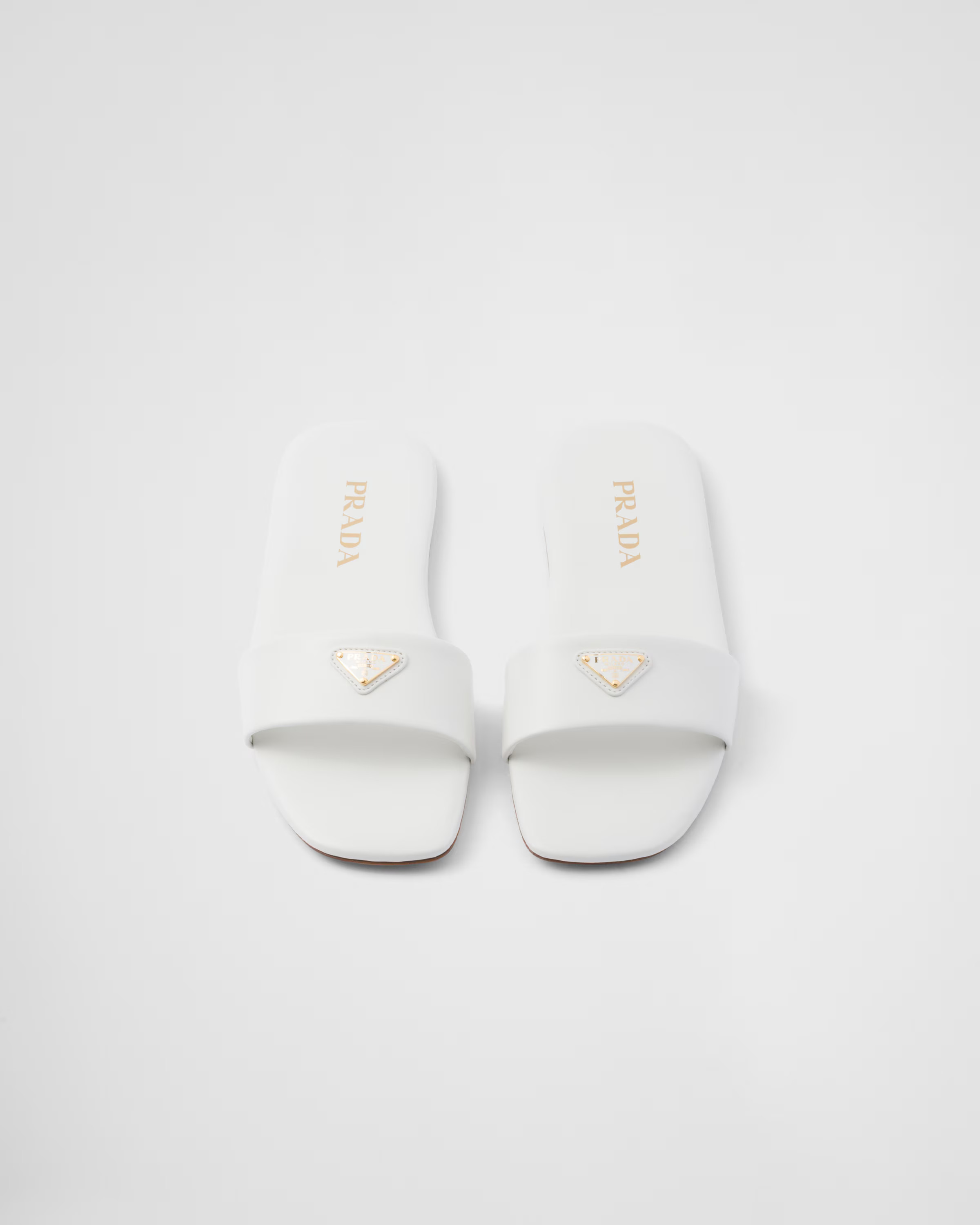 Leather slides | Prada US