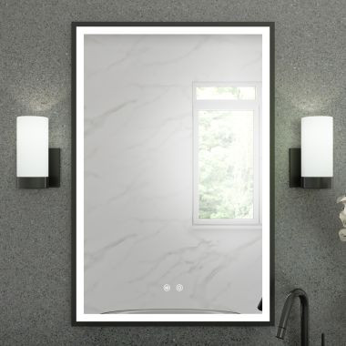 Mia 24 x 36 Inch Rectangle Lighted Mirror with Anti-Fog | Vintage Tub & Bath