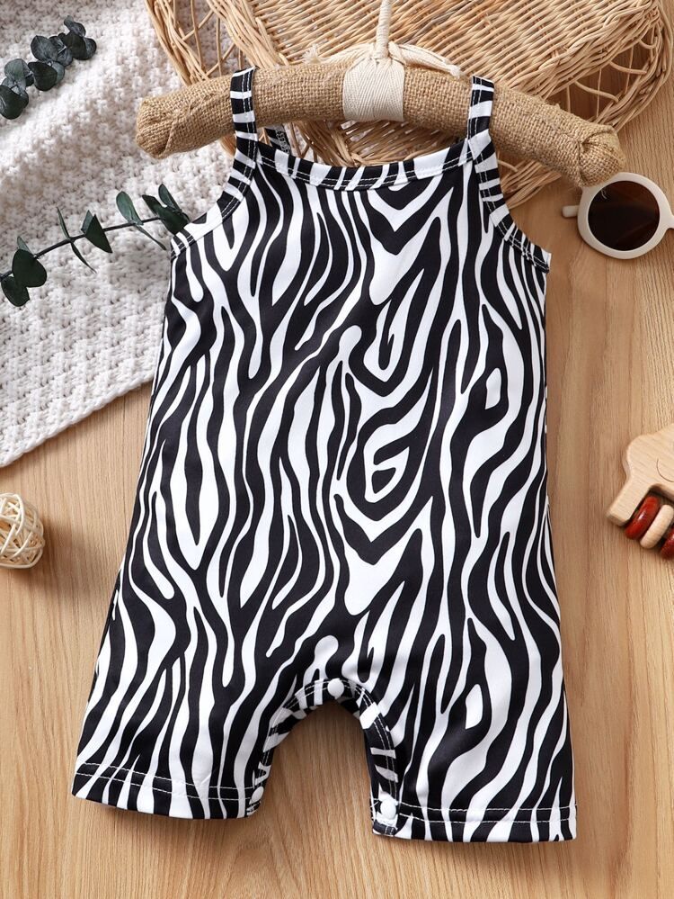 Baby Zebra Stripe Cami Romper | SHEIN