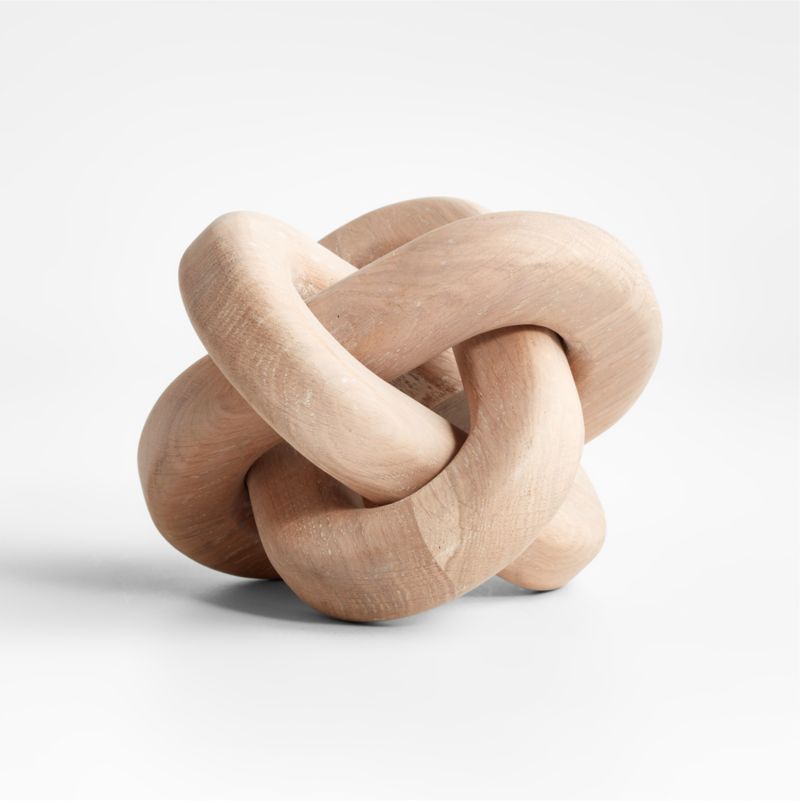 White Wood Knot Sculpture 8" | Crate & Barrel | Crate & Barrel