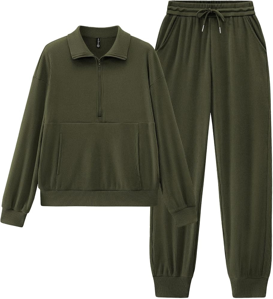 PRETTYGARDEN Women's Fall 2 Piece Lounge Sets Zip Up Sweatshirt Jogger Pants Sweat Track Suits Tr... | Amazon (CA)
