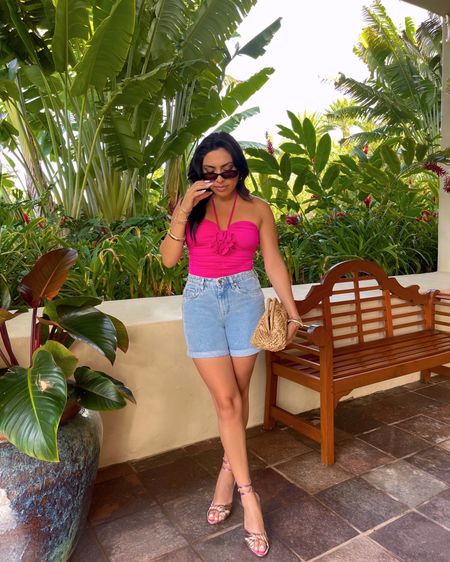 wearing a size medium on top 
& 27 in bottoms
#vacationstyle #hawaiioutfit

#LTKunder100 #LTKshoecrush #LTKstyletip