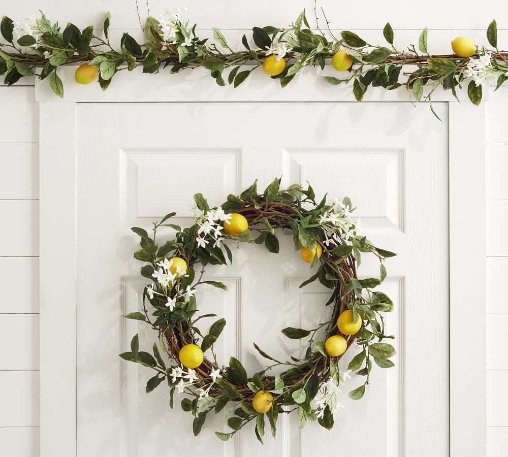Faux Lemon and Jasmine Wreath & Garland | Pottery Barn (US)