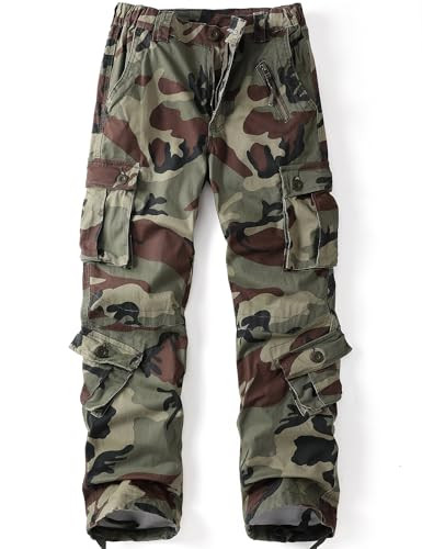 Camo Cargo Pants for Women Casual Work Combat Ripstop Hiking Pants with 9 Pockets | Amazon (US)