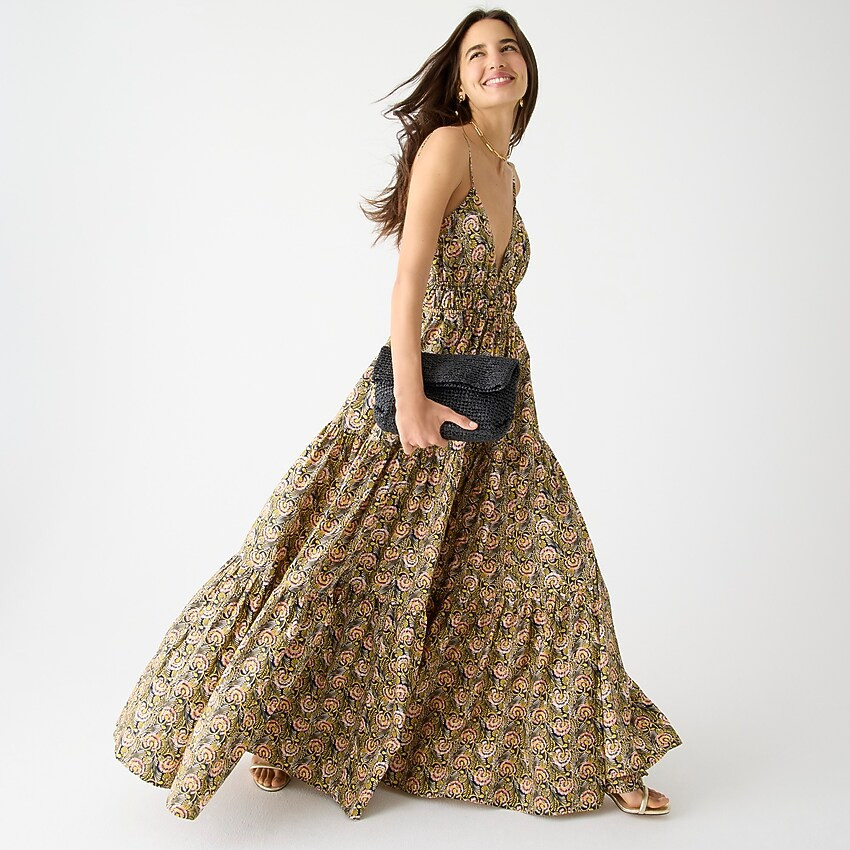 Oahu V-neck tiered dress in dandelion swirl | J. Crew US