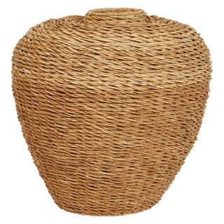 3R studios Round Handwoven Seagrass Floor Vase in Brown | The Home Depot