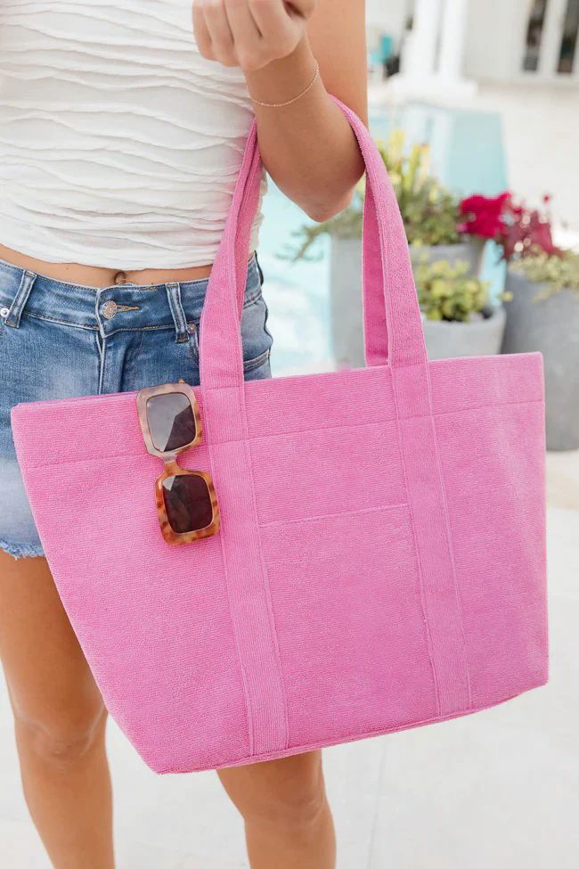 Pink Terry Cloth Tote Bag SALE | Pink Lily